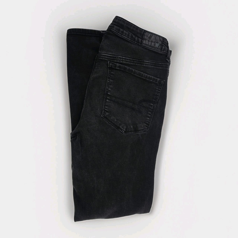 American Eagle Hi-Rise Jegging 6 Short Skinny Jeans Washed Black